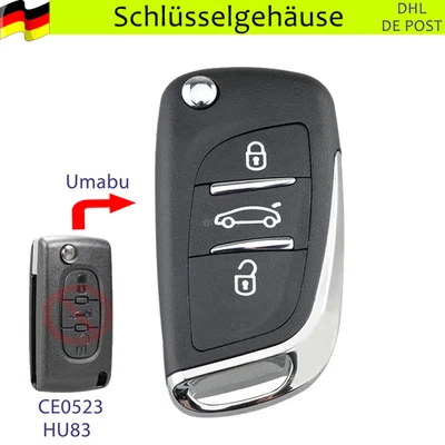 UMBAU Schlüssel Gehäuse CE0523 für Peugeot 308 207 307 CC RCZ Expert Citroen C5