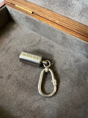 GUCCI Carabiner Key Ring Silver Key Holder ITALY Authentic