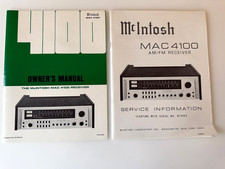 MCINTOSH MAC4100 OWNER'S MANUAL AND SERVICE INFORMATION - ORIGINAL