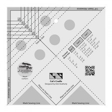 Cat’s Cradle Tool Quilt Ruler – CGRDH1 – Made in USA, 7in x 7in, Non-Slip Grip