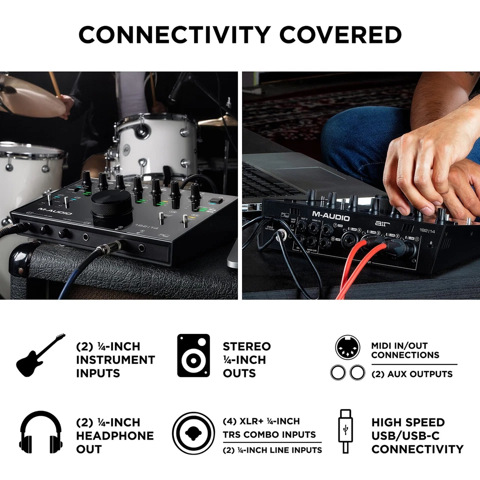 M-Audio AIR 192x14 - USB Audio Interface for Studio Recording with 8 In and 4... - Image 3 of 4