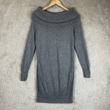 Banana Republic Sweater Dress Womens Extra Small Gray Cowl Neck Pullover- 2907*