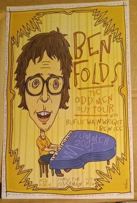 Ben Folds The Odd Man Out Tour 2005 Poster W/Rufus Wainwright & Ben Lee 11'' X 17