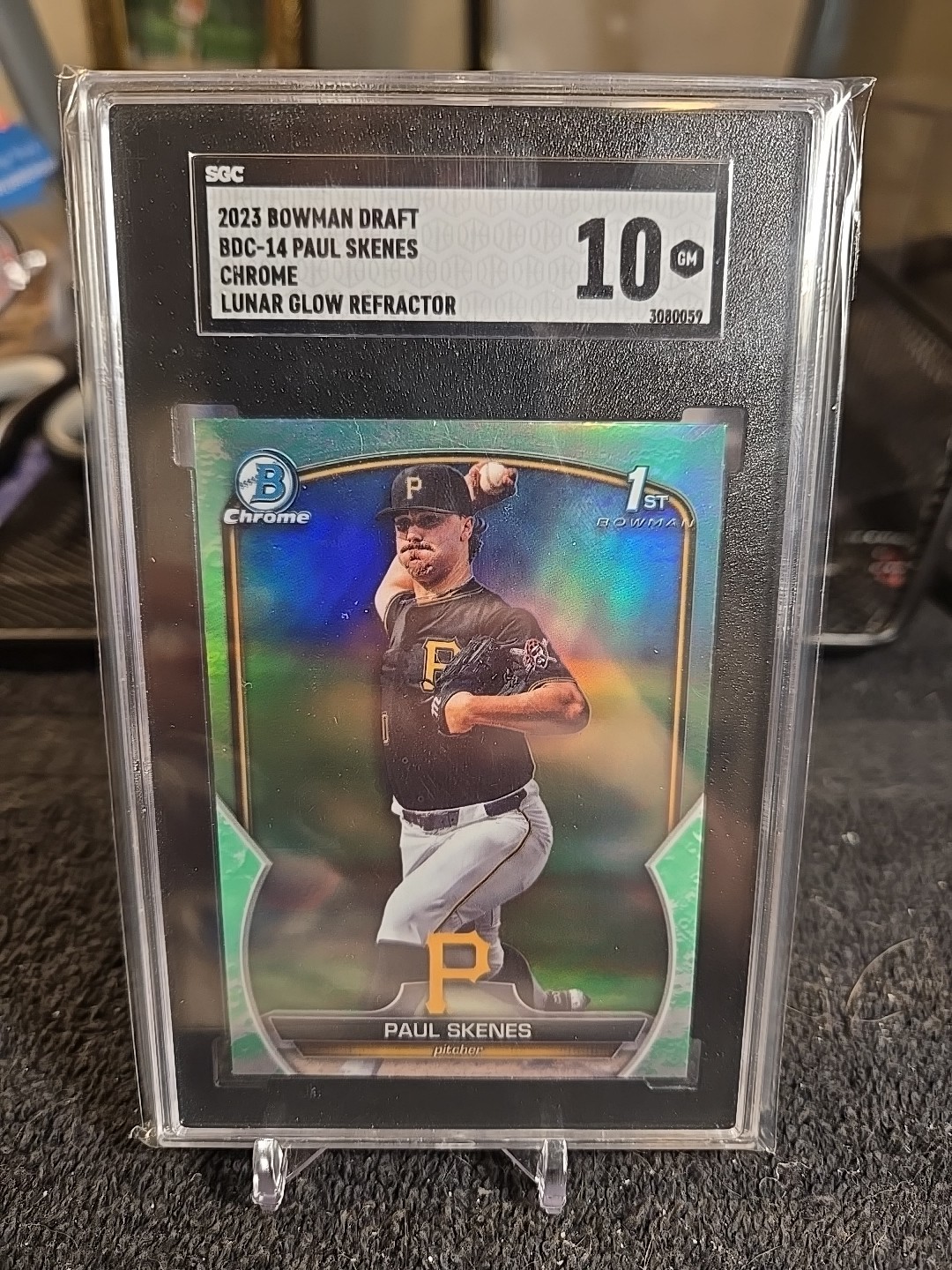 2023 PAUL SKENES (RC) SGC 10 GM 1st Bowman Draft Chrome Lunar Glow #BDC-14