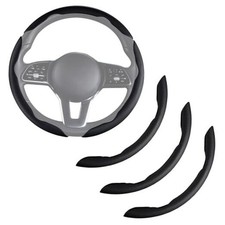 Nappa Leather Car Steering Wheel Cover for Men Women, Ultra-Thin Non-Slip Black