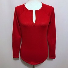 Jenni NWT Red Long Sleeves Sleepwear Top Women M Pls See Description 