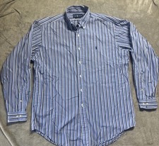 Polo Ralph Lauren Classic Fit Blue Long Sleeve Button Down Dress Shirt Size 16/L