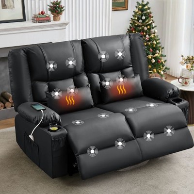 Oversized Recliner Modern Living Room Recliner Loveseat with Massage and Heating