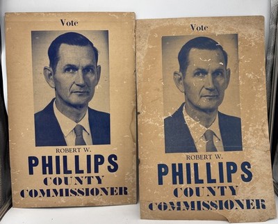 Vintage Campaign Ephemera Electoral  Poster Maryland Robert W Phillips Sign (2)