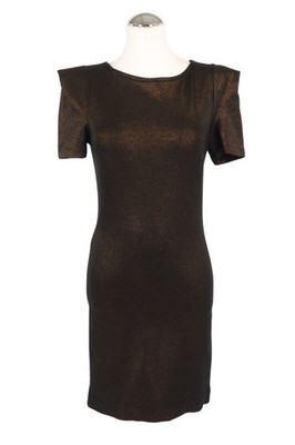 French Connection Damen Kleid Gr. 32 (UK 6) Gold Etuikleid Dress