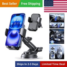 3-in-1 Car Phone Holder 122 LBS Strongest Suction  Stable Clamp Arm 360  A...