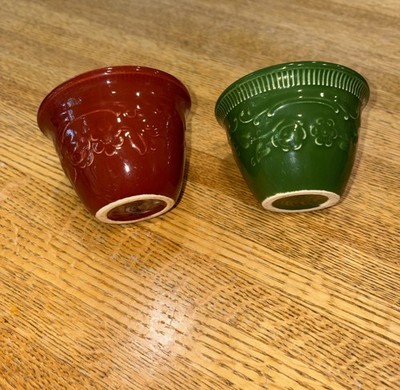Taylor Smith & Taylor Oven Serve Set of 2 Floral Ceramic custard bowls