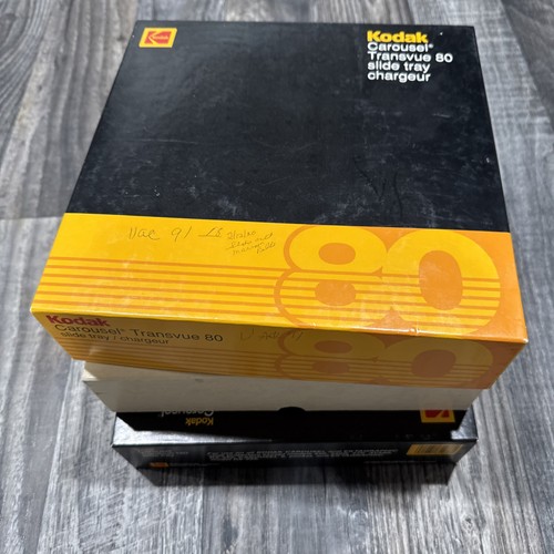 Kodak Carousel Transvue 80 Slide Trays Lot of 3 80 Capacity For Projector