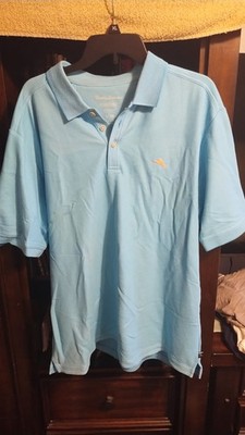Tommy Bahama Men's S/S  Supima Emfielder Polo XL light blue