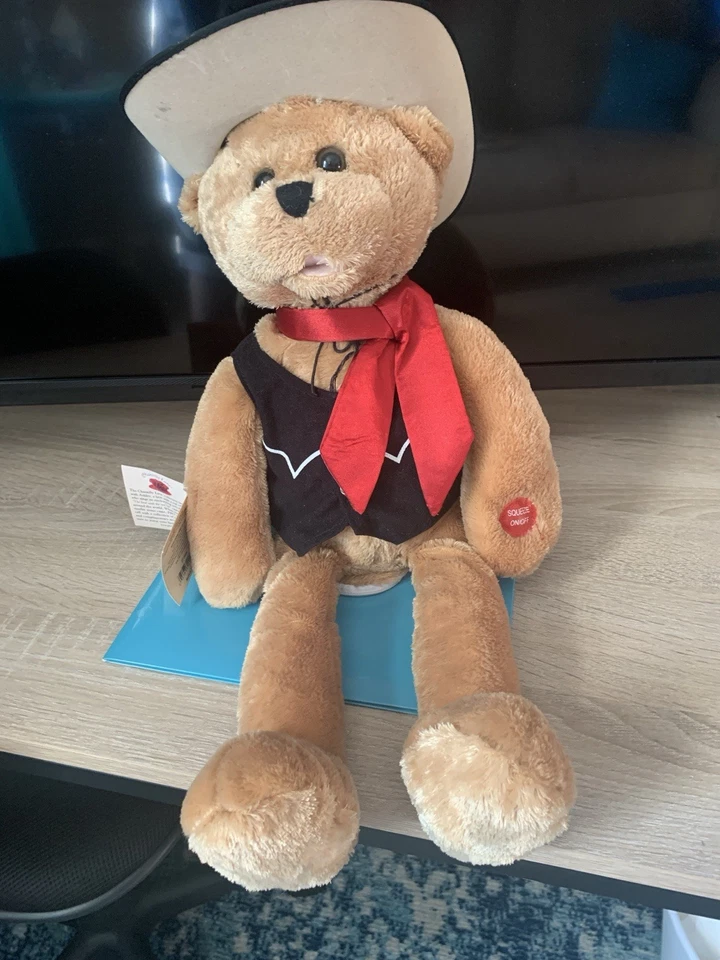 Chantilly Lane Musical Singing Cowboy Bear.  Sings “Never Ending Love Song” Cute - Image 2 of 4