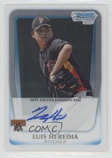 2011 Bowman Chrome Prospects Refractor 72/500 Luis Heredia #BCP171 Auto n1u