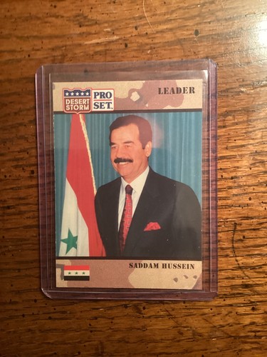 Former Iraq President Saddam Hussein - 1991 Pro Set Desert Storm #69 Rookie RC