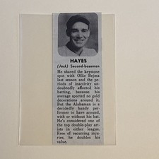 Jackie Hayes Chicago White Sox 1940 Annual Baseball Picture