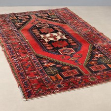 Tappeto Persiano Mazlagan Antico Cotone Lana Nodo Grosso 200 x 130 cm Originale