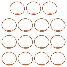 5.9 Inch Wire Keychain Cable, 15Pack Stainless Steel Key Ring Loop, Light Orange