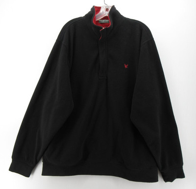 Lyle & Scott Sweatshirt Men Large Black Golf Fleece 1/4 Zip Pullover Outdoor