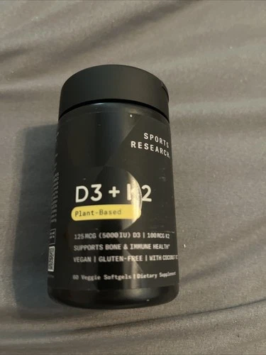 Sports Research D3+K2 Dietary Supplement - 60 Veggie Softgels