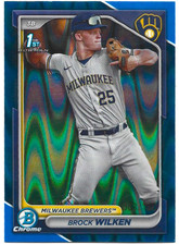 2024 1st Bowman Chrome #BCP-86 Brock Wilken Blue RayWave Refractor #63/150