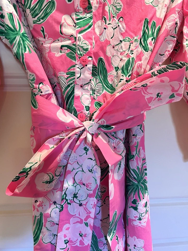 Vestido Camisa Lily Pulitzer Amrita Novo sem etiquetas Tamanho 6 MSRP $348! Brilhante e lindo! - Imagem 4 de 4