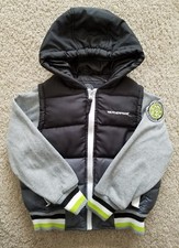WEATHERPROOF Boys Black Gray Light Coat with Hood Size 5  6
