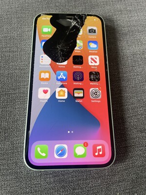 Apple iPhone 12 64GB grün LCD & Rückseite Glas rissig und WLAN grau entsperrt