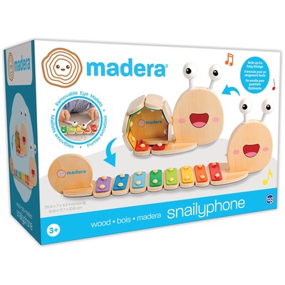 Wood: Snailyphone - Snail-Designed 8-Key Xylophone, 2 Matching Mallets, Woode...