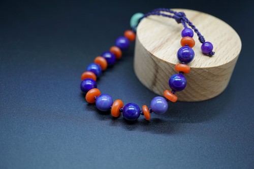 Natural Sugilite Bracelet Knotted Purple Bracelet Nanhong Bracelet Purple Bead - Picture 6 of 10