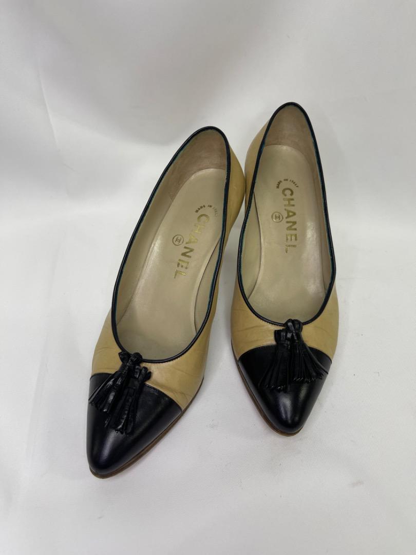 Chanel Real Leather By Color Pumps Size Women 5US Gem