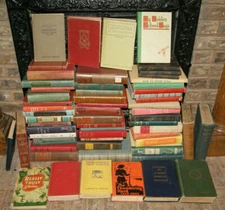 Lot of 10 Vintage Antique Hardcover Books Random Mixed Colors Old Staging Read