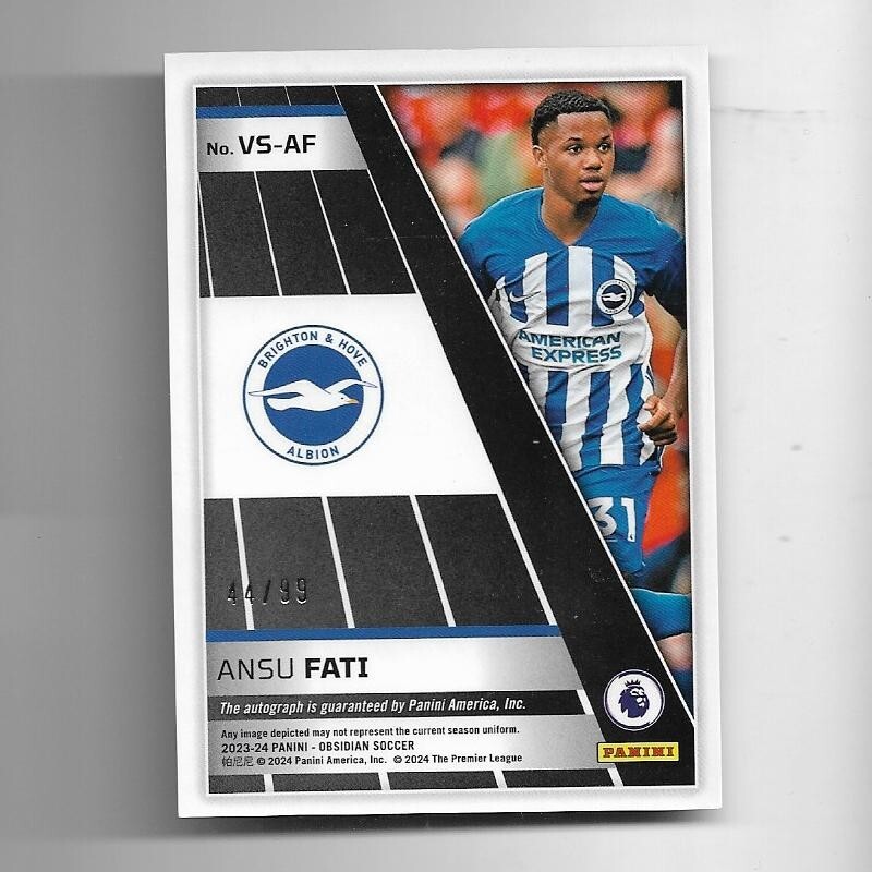 Ausu Fati Autograph Card Panini アンス・ファティ 2023-24 Panini Obsidian Autograph Auto Card : Ansu Fati #44