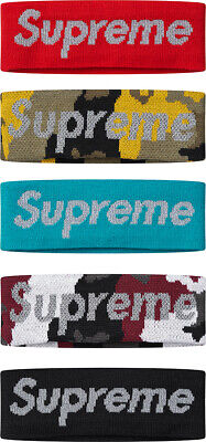 Supreme x New Era Reflective Logo Headband FW17 Black/Teal Supreme x New Era Reflective Logo Headband FW17 Black/Teal