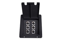 Recessed Stage Floor Box Black metal w/ 6 XLR Female Connectors By Elite Core