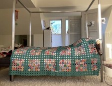 Vintage, hand sewn Yoyo quilt with 2,244 individual rosettes. Perfect condition