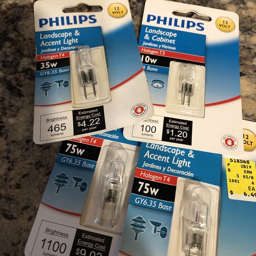 4 PKS PHILIPS LANDSCAPE LIGHTING CLEAR BULBS 75 Watt. A 35 Watt And A 10 Watt
