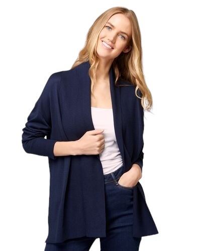 Cárdigan para damas Dunnes acanalado borde a borde pecho abierto manga larga jersey tops 15-18 - Imagen 21 de 25