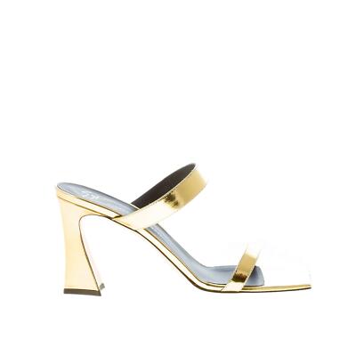 GIUSEPPE ZANOTTI Damenschuhe Sandale Pantolette Flaminia Leder Spiegel Gold Absatz 8,5