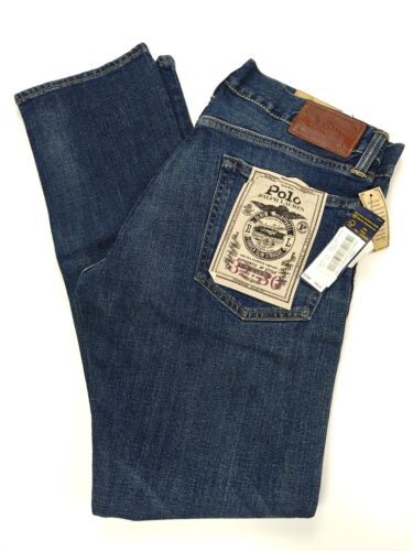 Polo Ralph Lauren Mens Varick Slim Straight Stretch Medium Blue Denim 32x30 Jean