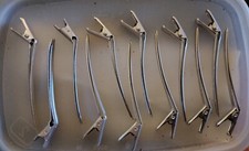 12 Vintage Aluminum Goody Hair Wave Clips