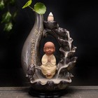 Yellow Decorative Monk Waterfall Backflow Incense Burner With Free 48 Cones