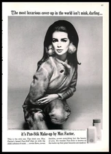 1966 Max Factor Pan Stik Make Up Vintage PRINT AD Beauty Cosmetics Cover Up