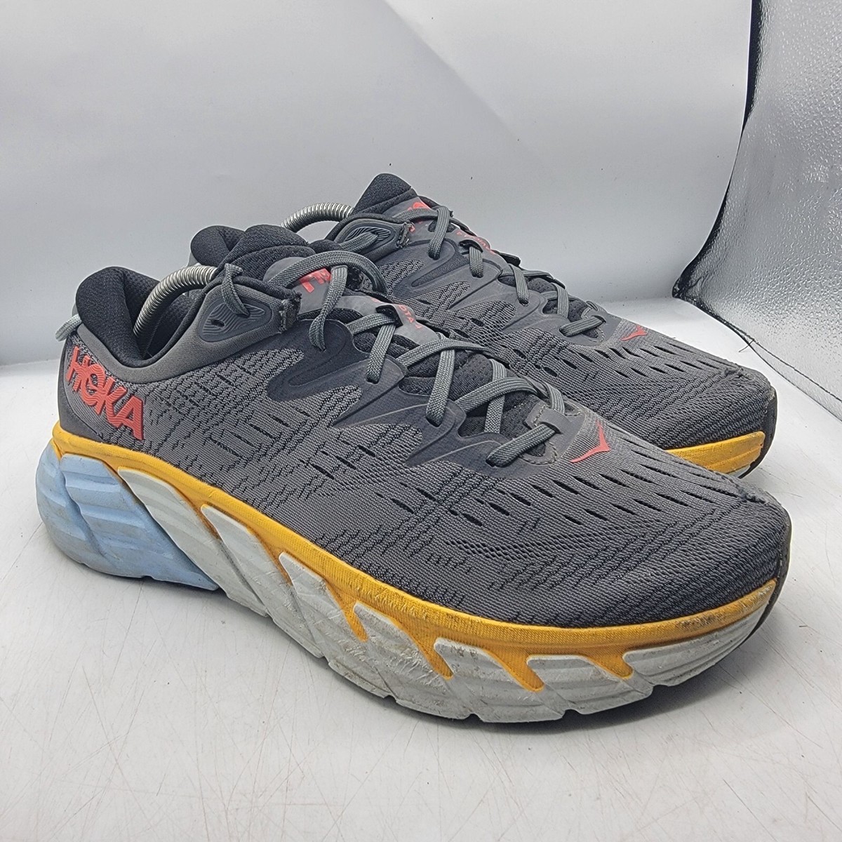 Hoka One One Gaviota 4 Mens 11 D Gray Running Training Shoes 