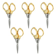 5PCS Compact Camping Scissors Keychain Fish Pocket Emergency Folding Cutter Gold