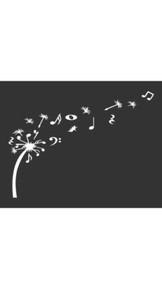 Dandelion Wind Blowing Music Notes Die Cut Vinyl Decal Car Truck SUV