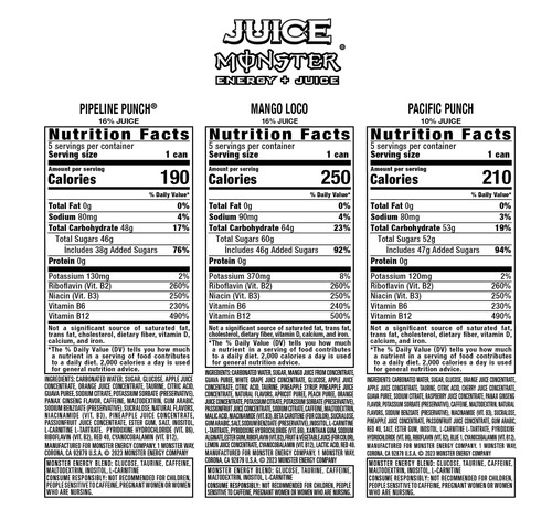 15 Pack Juice Monster Energy Drink Variety Passion Fruit Mango Punch - Picture 3 of 4