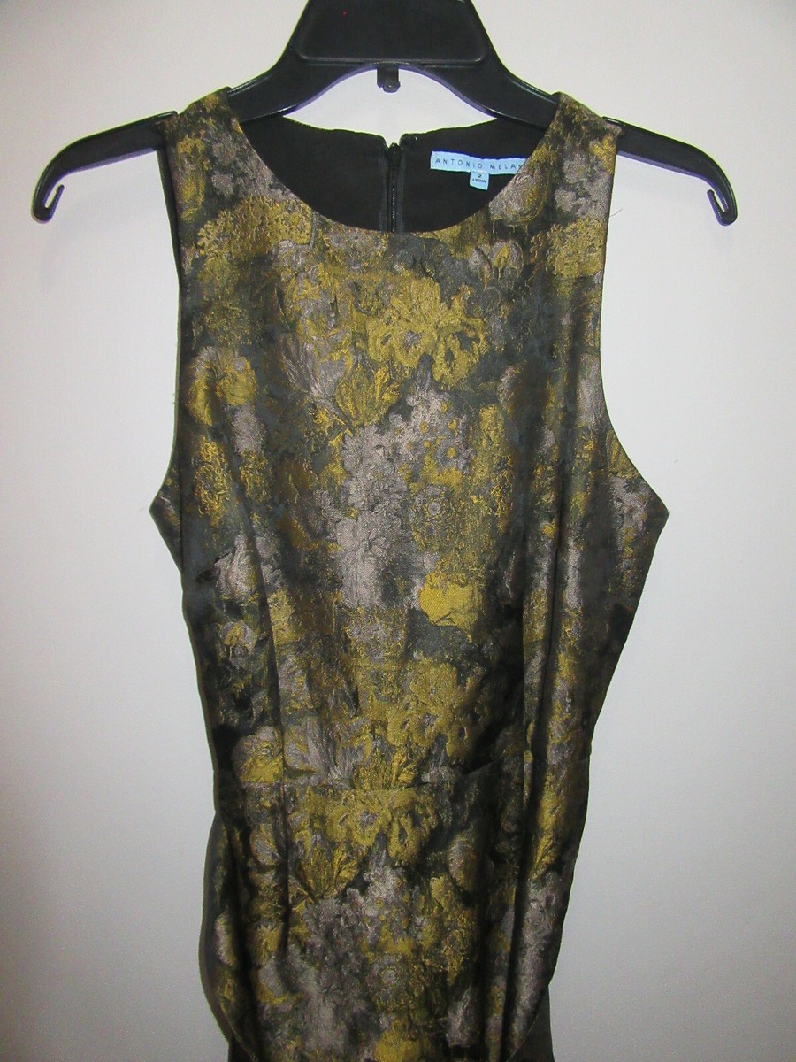 green emerald velvet dress Antonio Melani Satin Drape Dress Size 8  ReThreads.shop
